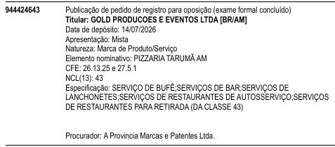 PIZZARIA TARUMÃ AM