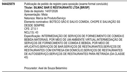 BOTECO SÃO E SALVO COMIDA, CHOPE E SALVAÇÃO SS DESDE SEMPRE