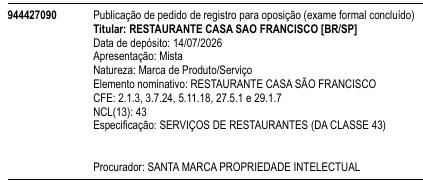 RESTAURANTE CASA SÃO FRANCISCO