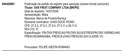 UVAS DOCE PICNIC