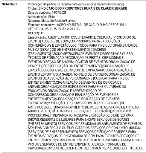 AGROINDUSTRIAL DE CLÁUDIO-MG DESDE 1971