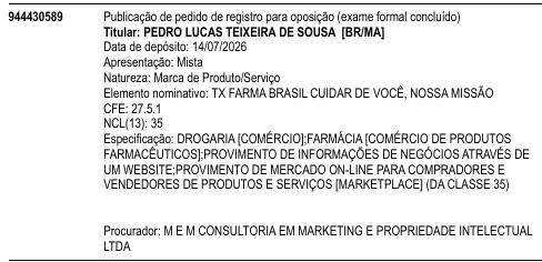 TX FARMA BRASIL CUIDAR DE VOCÊ, NOSSA MISSÃO