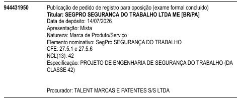 SegPro SEGURANÇA DO TRABALHO