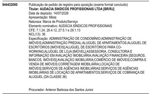 AUDÁCIA SÍNDICOS PROFISSIONAIS