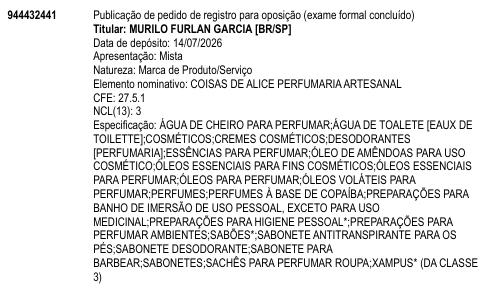 COISAS DE ALICE PERFUMARIA ARTESANAL