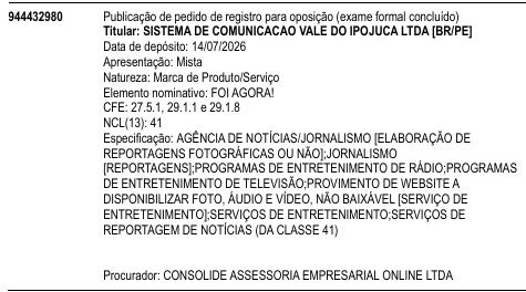 FOI AGORA!