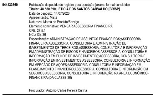 MENEAR ASSESSORIA FINANCEIRA