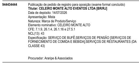 CELEIRO MONTE ALTO