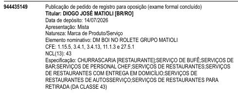 DM BOI NO ROLETE GRUPO MATIOLI