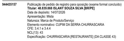 CUPIM DA SERRA CHURRASCARIA