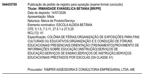 ESCOLA ALDEIA BETÂNIA