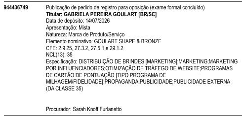 GOULART SHAPE & BRONZE