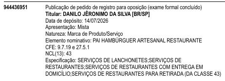 PAI HAMBÚRGUER ARTESANAL RESTAURANTE