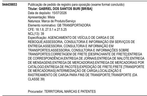 GB TRANSPORTADORA