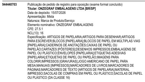 ONZEGRAF EMBALAGENS