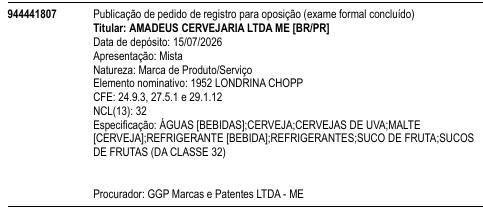 1952 LONDRINA CHOPP