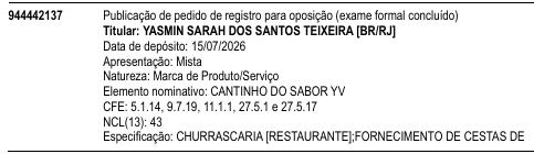 CANTINHO DO SABOR YV