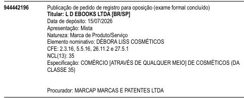 DÉBORA LISS COSMÉTICOS