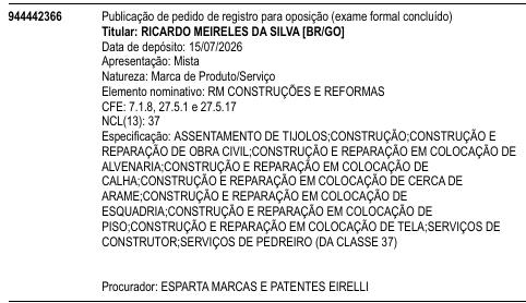 RM CONSTRUÇÕES E REFORMAS