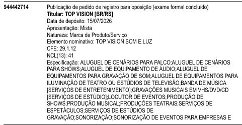 TOP VISION SOM E LUZ