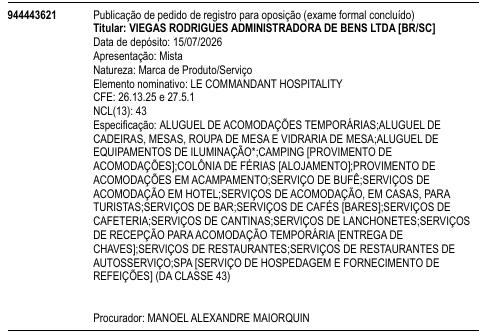 LE COMMANDANT HOSPITALITY