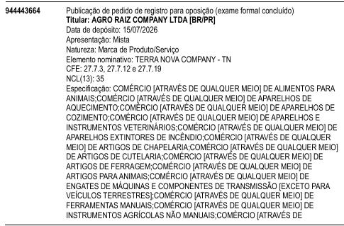 TERRA NOVA COMPANY - TN