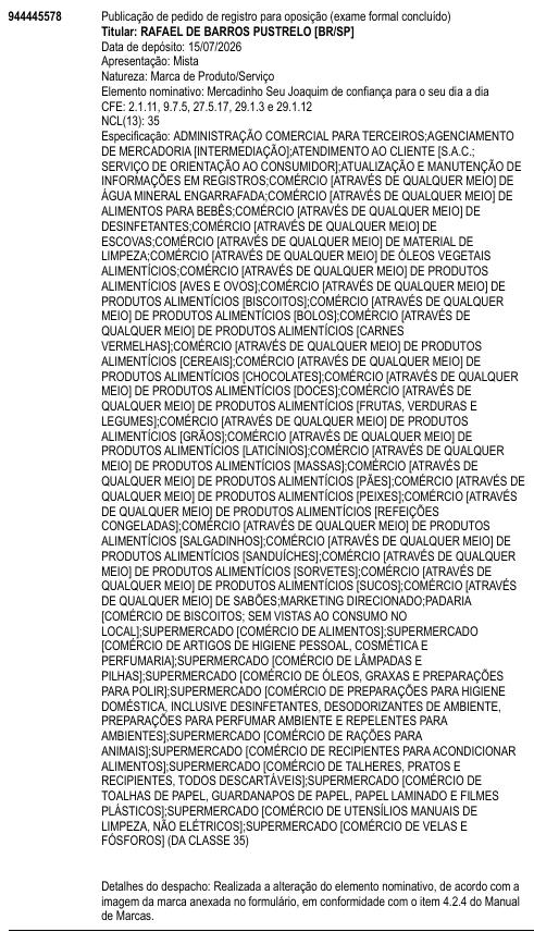 Mercadinho Seu Joaquim de confiança para o seu dia a dia
