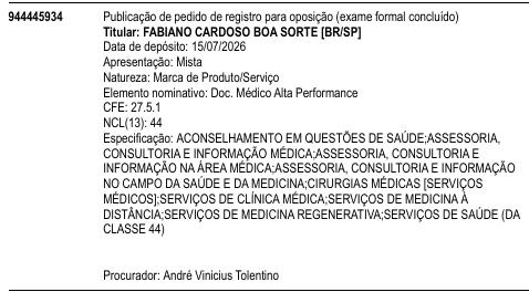 Doc. Médico Alta Performance