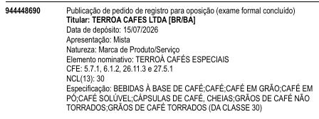 TERROÁ CAFÉS ESPECIAIS