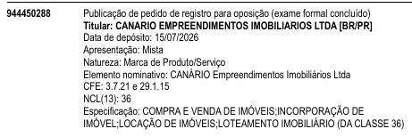 CANÁRIO Empreendimentos Imobiliários Ltda