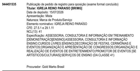 IGREJA REINO PARAÍSO