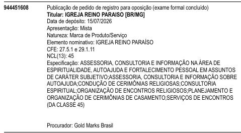 IGREJA REINO PARAÍSO