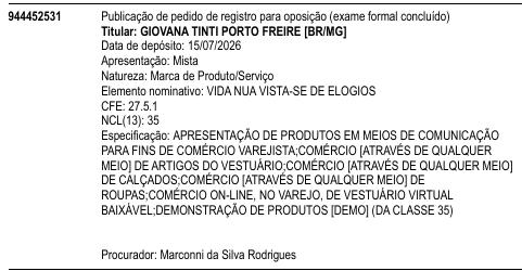 VIDA NUA VISTA-SE DE ELOGIOS
