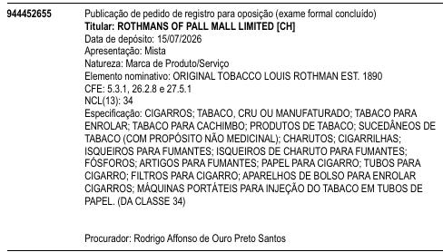 ORIGINAL TOBACCO LOUIS ROTHMAN EST. 1890