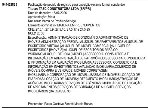 MATENA EMPREENDIMENTOS