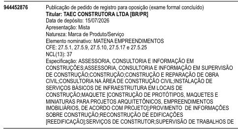 MATENA EMPREENDIMENTOS