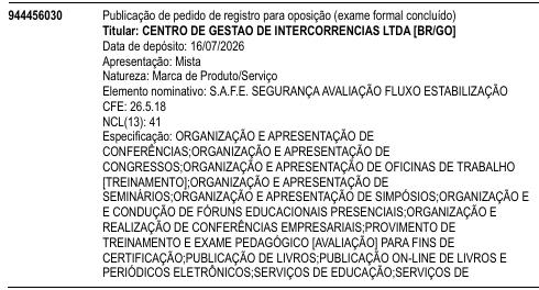 S.A.F.E. SEGURANÇA AVALIAÇÃO FLUXO ESTABILIZAÇÃO