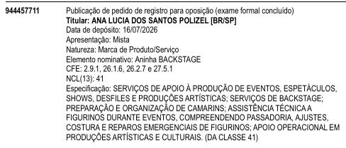 Aninha BACKSTAGE