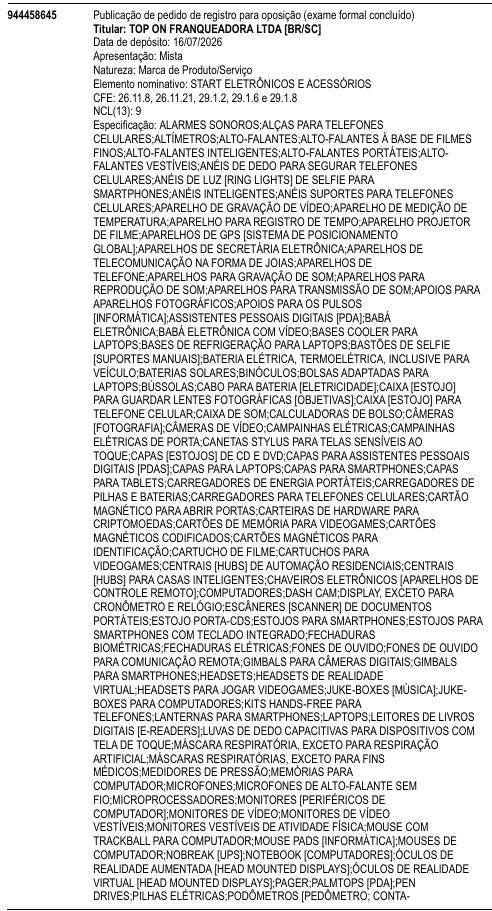 START ELETRÔNICOS E ACESSÓRIOS
