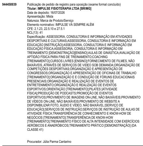 IMPULSE VÁ SEMPRE ALÉM