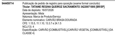 CARVÃO BRASA DOURADA