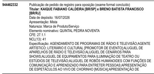 QUINTAL PEDRA NOVENTA