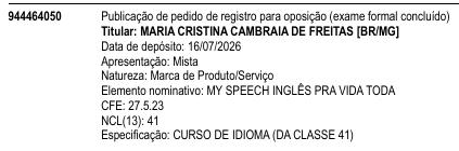 MY SPEECH INGLÊS PRA VIDA TODA