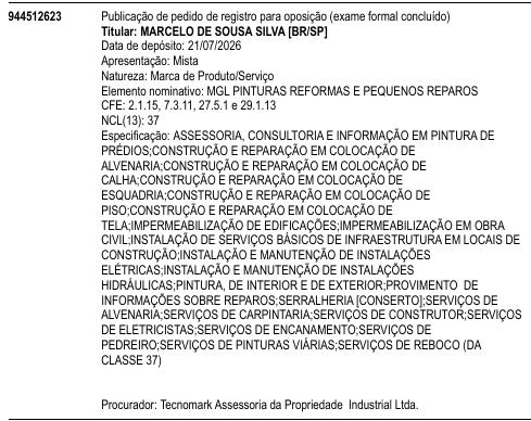 MGL PINTURAS REFORMAS E PEQUENOS REPAROS