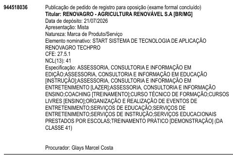 START SISTEMA DE TECNOLOGIA DE APLICAÇÃO RENOVAGRO TECHPRO
