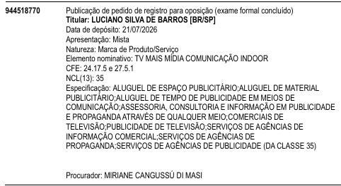 TV MAIS MÍDIA COMUNICAÇÃO INDOOR