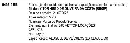SJC VETTOR LOCAÇÕES