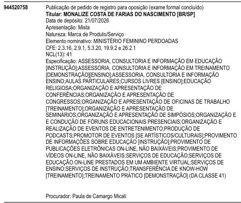MINISTÉRIO FEMININO PERDOADAS
