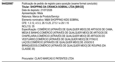 M&M SHOPPING KIDS SOBRAL