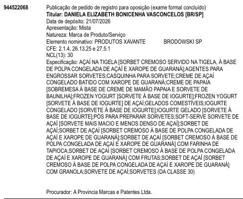 PRODUTOS XAVANTE BRODOWSKI SP